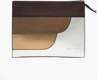 Dsquared2 Hammered Leather Pouch With Metallic Finish size One Size