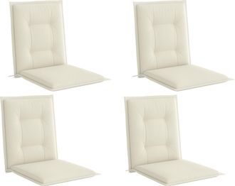 OUTSUNNY Set Of 4 Garden Chair Cushions - Outdoor Seat Pads - White | TJ Hughes