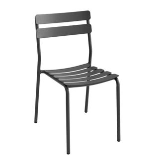 Oviala Silla de jardín de aluminio negro