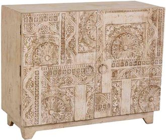 Wanderlust Deco Aparador de madera beige 99x40x80h cm