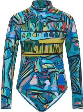 Carlo Colucci Tops, Dames, Blauw, M, Body met print