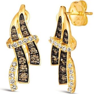 Le Vian Ladies Chocolate And Honey Drop Earrings set in 14K Honey Gold TSGE 34