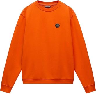 Napapijri Premium Logo Sweatshirt - Heren - Sweatshirts - Oranje - L - Katoen - Hoodies & sweatvesten