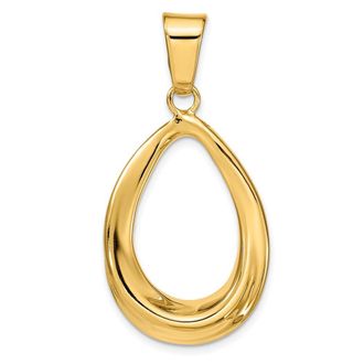 Diamond2Deal 14k Yellow Gold Polished Open Teardrop Pendant