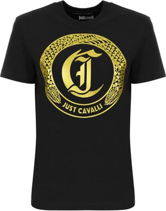 Just Cavalli T-shirts en Polos - Dames - T-shirts - Zwart - S - Katoen - Tops