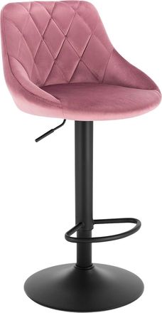 Woltu Tabouret De Bar En Velours Woltu, Tabouret Pour Bar-bistro Avec Repose-pied, Si&egrave;ge Hauteur R&eacute;glable, Rose