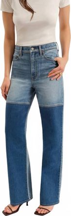 Daze City Straight High Rise Straight Leg Jeans In Double Dip