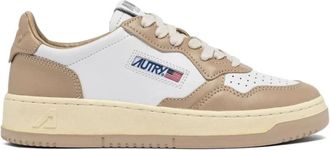 Autry Stijlvolle Leren Sneakers in Wit & Zwart - Dames - Sneakers - Veelkleurig - 37 EU - Leer - Schoenen