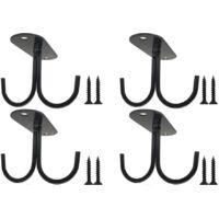 OEM Juego De 4 Soportes Colgantes Para Tazas Lntyq, Soporte De Metal Negro Para Tazas De Caf&eacute; Con 2 Ganchos, Para Guardar Y Colgar Utensilios De Cocina