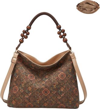 Generic Cork Shoulder Bag for Women Bohemian Style Vintage Crossbody Handbag Hobo Satchel Purse, D-4