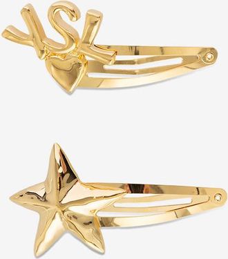 Saint Laurent Zweierset goldene Haarsp&auml;ngchen Cassandre
