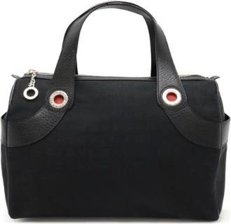 Bulgari Pre-owned Handbags, female, Black, Size: ONE SIZE Pre-owned Canvas Handbag