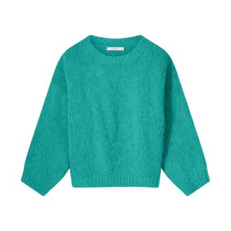 Summum Alpaca Blend Gebreide Trui - Dames - Ronde hals truien - Groen - L - Truien & Vesten
