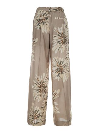 Brunello Cucinelli Womens Pants Silk Beige Trousers