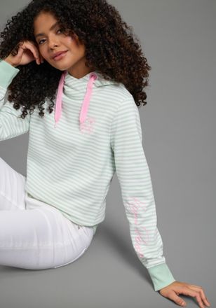 Kangaroos Kapuzensweatshirt KANGAROOS, Damen, Gr. 32/34, hellgr&uuml;n, Sweatware, Obermaterial: 80% Baumwolle, 20% Polyester, bequem h&uuml;ftbedeckend, Rippb&uuml;ndchen, Sw