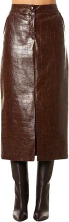 Actualee Gonna lunga con stampa cocco - Dames - Midirokken - Bruin - S - Rokken