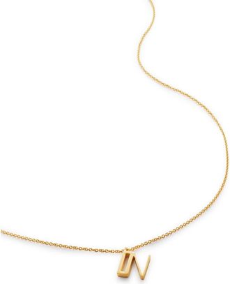Monica Vinader Initial Pendant Necklace in 18Ct Gold Vermeil/Ss- N at Nordstrom