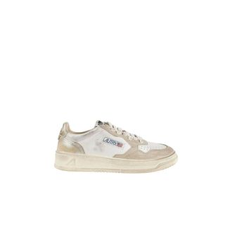 Autry Sneakers, female, Beige, Size: 8 US Leather Low Top Sneakers