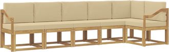 vidaXL Conjunto De Sof&aacute;s De Exterior 6 Uds. Y Beige Poli&eacute;ster Vidaxl