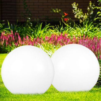 ETC Shop Sfera Luminosa Solare Da Giardino Sfera Luminosa A Led Solare Decorazione Da Giardino Sfera Solare Per Esterno 30 Cm, Con Picchetto Da Terra, Durata D