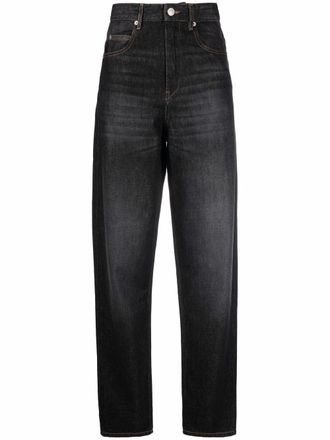 Isabel Marant Jeans dritti a vita alta - Nero