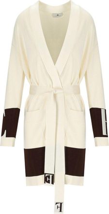 Elisabetta Franchi CARDIGAN CON CINTURA MILK COFFEE ELISABETTA FRANCHI