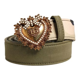 Dolce & Gabbana Belts, female, Green, Size: ONE SIZE Devotion Metal Buckle Belt