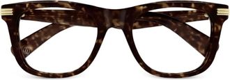 Cartier Occhiali squadrati con effetto tartarugato - Marrone