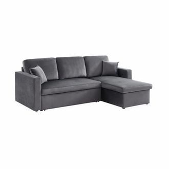 Sweeek Sof&aacute; cama esquinero reversible con espacio de almacenamiento, 3