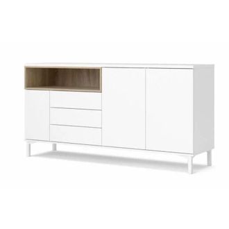 Les Tendances mobile buffet bianco 3 ante e 3 cassetti, 176x90x48 cm