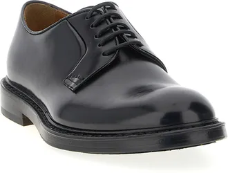 Doucal's Brushed Calf Leather Derby Oxford - Black
