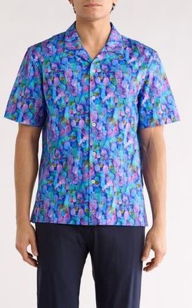 Bugatchi OoohCotton Camp Shirt in Classic Blue at Nordstrom Rack, Size Xxx-Large