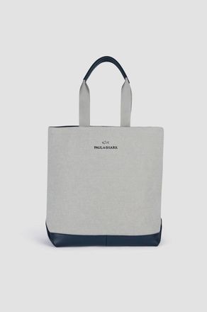 Paul & Shark Unisex Canvas Tote Bag In White Swan