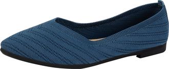 Generic Womens Flat Shoes Casual Mesh Pumps Stylish Pointed Toe Solid Color Breathable Lightweight Comfy Slip On Ballet Flats Work Party Navy