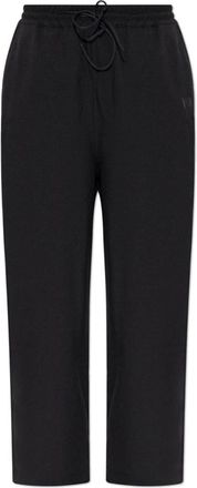 Yohji Yamamoto Broeken, Dames, Zwart, XS, Polyester, Broek met 3S zijstrepen