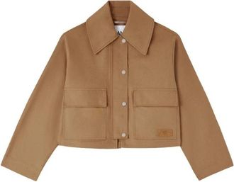 Ganni Workwear Canvas Short Barn Jacket - Dames - Zomerjassen - Bruin - Xs/S - Jassen