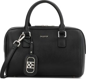 Kazar Tassen, Dames, Zwart, ONE Size, Leer, Cilindrische zwarte leren handtas