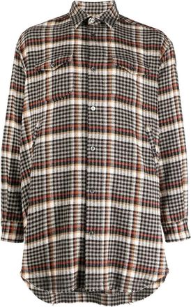 Undercover check-pattern button-up shirt - men - Cotton/Polyester - 3 - Black