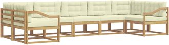 vidaXL Conjunto De Sof&aacute;s De Exterior 7 Uds. Blanco Y Crema Vidaxl