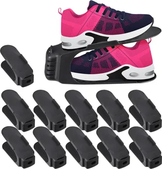 Relaxdays Relaxdays - Organizador Zapatos, Pack De 12 Unidades, Hasta Talla 39/40, Polipropileno, Negro, 12 X 10 X 27 Cm