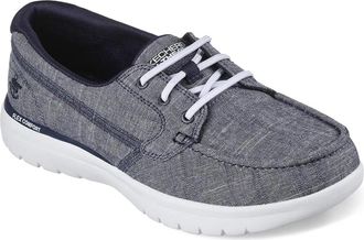 Skechers GOwalk Lite - Isla 15433-NVY Womens 12D Gray Moc Toe Boat Shoe ZAP2384