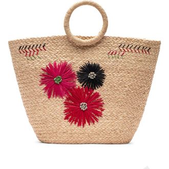 Frances Valentine Botanica Basket Raffia Tote in Natural/Multi at Nordstrom