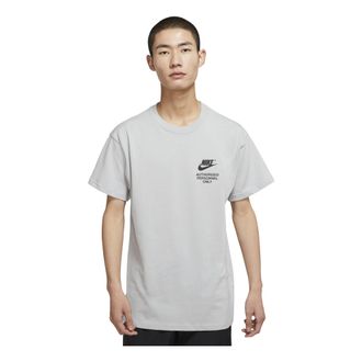 Nike Printing Alphabet Logo Round Neck Cotton Short Sleeve Gray DM6428-077