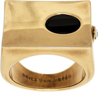 Dries Van Noten Silver Crystal Embellished Ring In 952