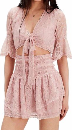 Free People Natural Lala Lace Mini Dress In Pink