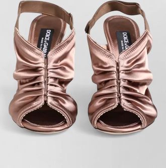 Dolce & Gabbana satin ruched slingback sandals