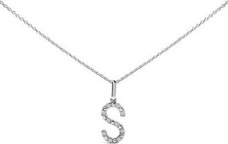 House of Brilliance Sterling Silver Diamond Accent A-Z Initial Pendant Necklace in Sterling Silver |S at Nordstrom