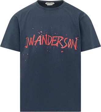J.W.Anderson Circular T-shirt - Heren - T-shirts - Blauw - S - Katoen - Tops