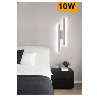 Trade Shop Trade Shop - Applique Parete Moderno 10w Lumetto Abat Jour Bianca Luce 6500k 4000k 3000k E87b