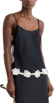 Reiss Doa Satin Floral Lace Trim Cami Top